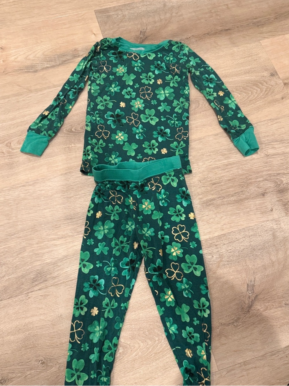 Little Sleepies Green Clover Print Pajama Set